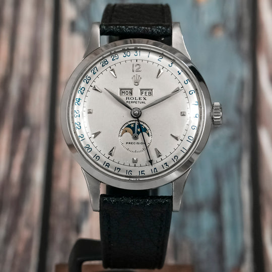 Rolex Perpetual  Precision "Padellone" Triple Date Phases de Lune -1952- Réf.8171 Cal. 10 1/2 '' -Circa 1950-