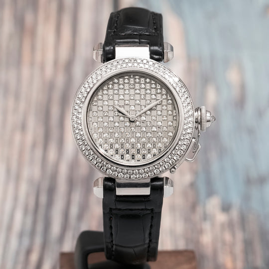 Cartier Lady Pacha C 32 mm Diamant or blanc 18k -2001- Réf. WJ1086M9/2308 Cal.Auto -2001-