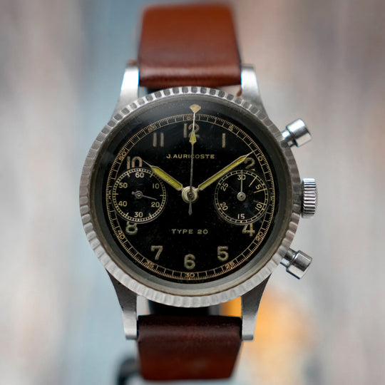Auricoste Chronographe Flyback Type 20 Acier Inoxydable -1954- Réf.29-4 Cal.Lemania 2040 Flyback -1954-