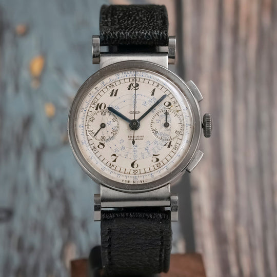 Jaeger LeCoultre Bi-Compax Double Signature  Acier Inoxydable -1945- Réf.2604 Cal.UG 285 -1945-