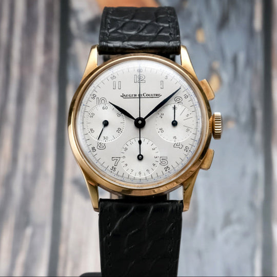 Jaeger LeCoultre Chronographe Tri-Compax Or Jaune 18kts -1952- Réf.124111 Cal.UG 285  -1958-