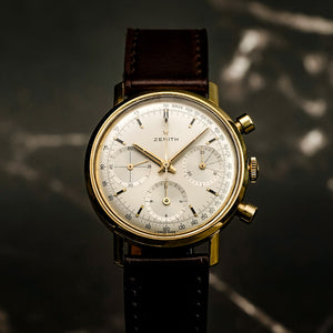 Zenith Stellina Chronographe Tricompax Or Jaune 18 kts -1960- Réf.NA Cal.146HP -1960-