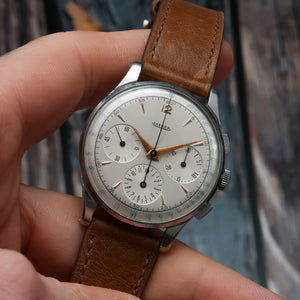 Jaeger LeCoultre Chronographe Tricompax Acier Jumbo -1950- Réf.22522 Cal.UG 285 -1950-