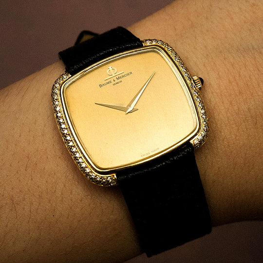 Baume & Mercier Lady Or Jaune 18Kts & Diamants -1980- Réf.37089 Cal.1050 Mécanique à remontage manuel -1980-