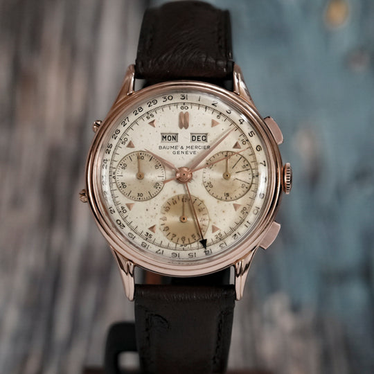 Baume & Mercier Triple Date Or Rose 18Kts -1948- Réf.3902 Cal.Valjoux 72C -1948-