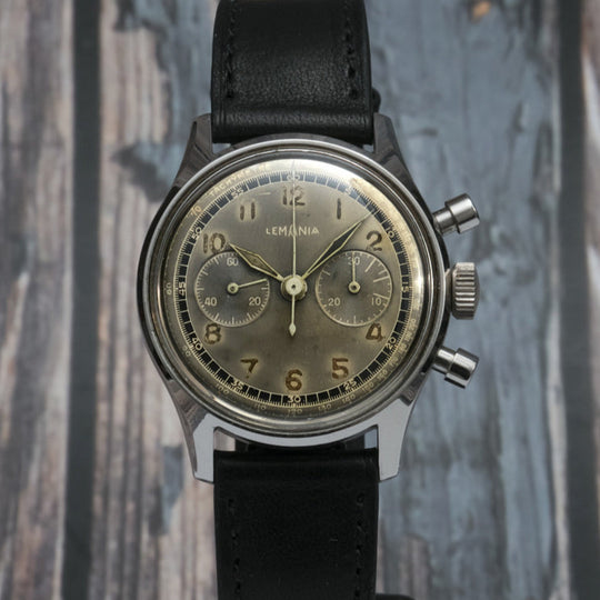 Lemania Chronographe CH 27 acier inoxydable -1943-  Réf. 15836  Cal. LWC CH 27 C12  -1943-