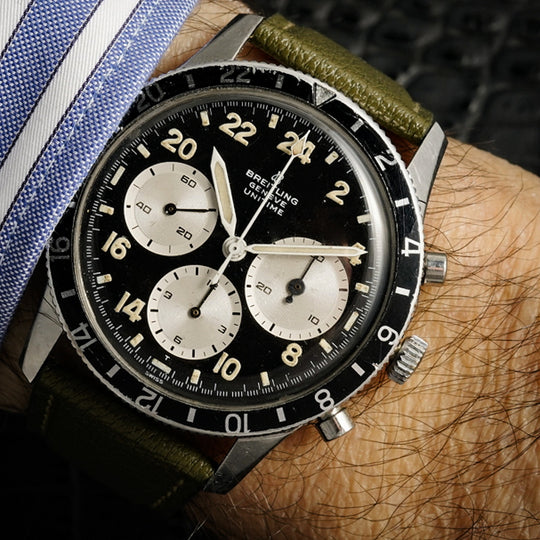 Breitling Co- Pilote Unitime 24 H Réf.1765 Cal.Venus 178 -1968-