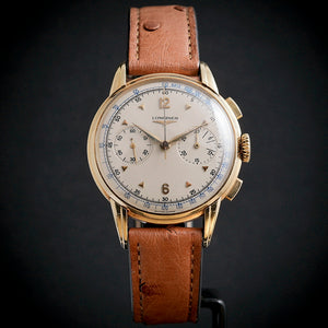 Longines Chronographe 30CH Flyback 37mm or jaune 18kts -1960-  Réf. 5966  Cal. 30CH  -1960-