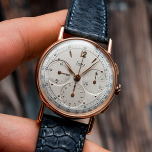 Solvil Manufacture Paul Ditisheim Chronographe Or Rose 18kts -1950- Réf.31171 Cal.Valjoux 7272 -1950-