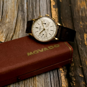 Movado Chronographe Double Signature "Mappin & Webb" Or Jaune 18kts -1940- Réf.9002 Cal.M90 -1940-