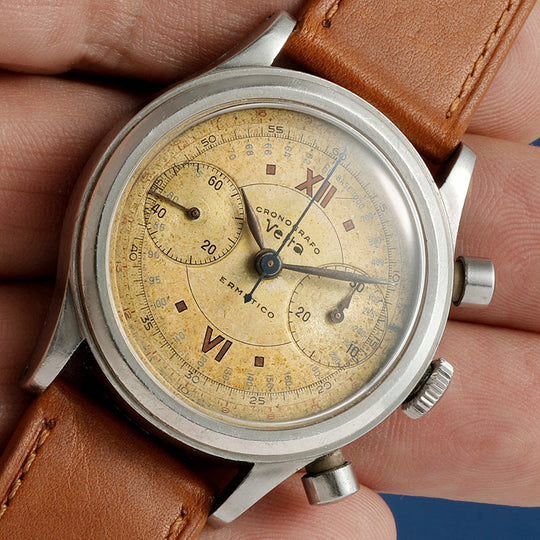 Vetta Chronographe Ermetico 38 mm  Réf. 5347  Cal. Valjoux 22 -1945-