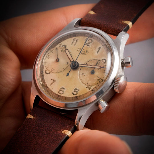 Heuer Chronographe Pre Carrera  Big Eyes -1940-  Réf. 68919  Cal. Valjoux 23  -1940-