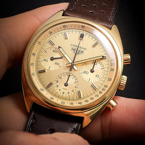 Heuer Carrera Chronographe Vintage 3 Compteurs  Réf. 73655  Cal. Valjoux 7736  -1975-