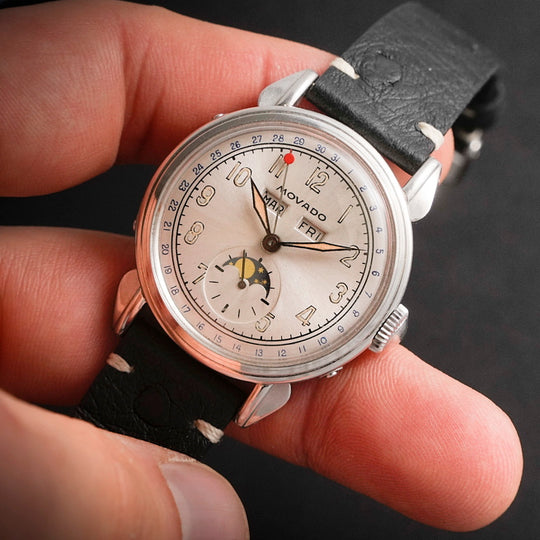 Movado Astrograph-Celestograpf Acier Triple Date Phases de Lune Réf. 14970  Cal. 473  -1951-