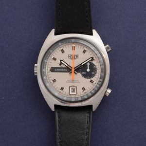 Chronographe Heuer Carrera Acier Réf.1553 S Cal.15 Chronomatic-Micro Rotor -1972-