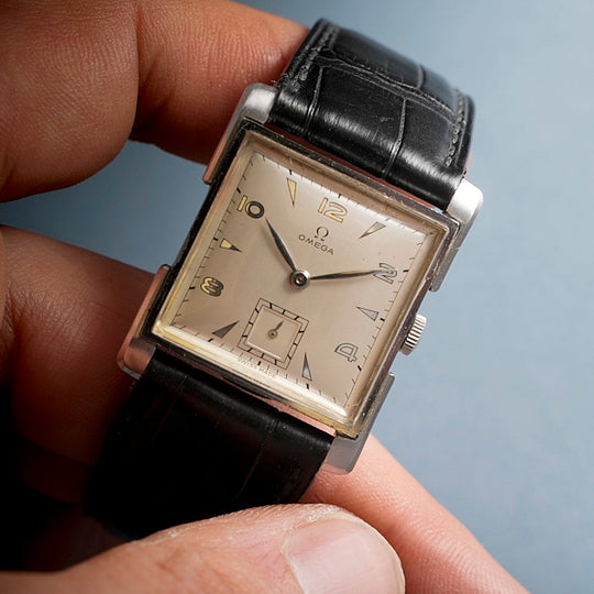 Omega vintage Square Acier Inoxydable  Réf. 3813 5  Cal. R17.8  -1947-