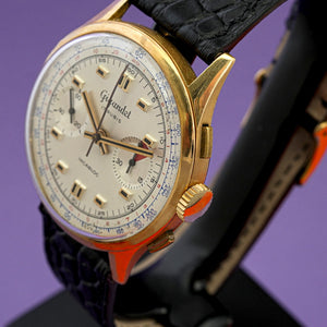 Gigandet Vintage Chronographe jumbo 37 mm or jaune 18kts  Réf.1375  Cal. 248 -1968-