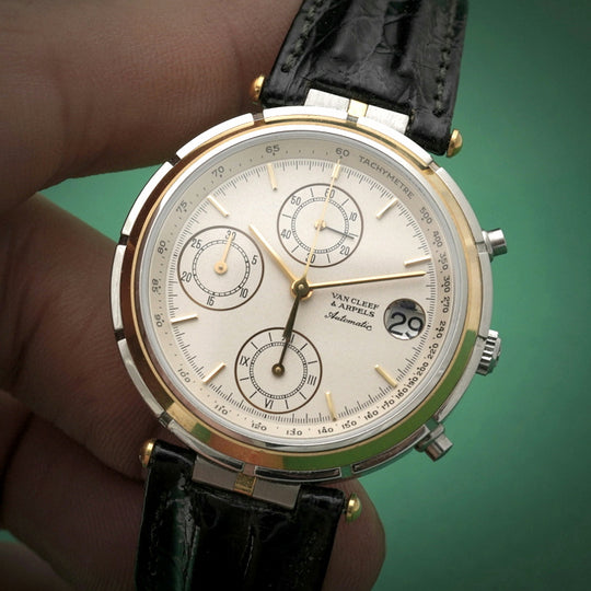Van Cleef & Arpels Le Chronographe Or & Acier Réf. 424.023 Cal Jaeger Lecoultre 889 -2000-