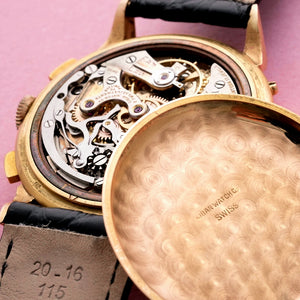Libana Chronographe Triple Date Or Rose 18kts 38 mm -1948-Réf. 12011  Cal. Valjoux 72C  -1948-
