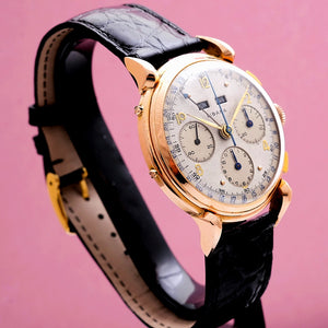 Libana Chronographe Triple Date Or Rose 18kts 38 mm -1948-Réf. 12011  Cal. Valjoux 72C  -1948-