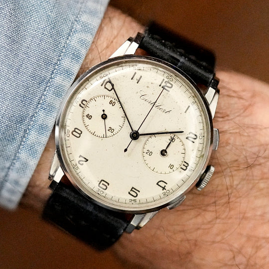 Cortébert Chronographe jumbo Art-Déco 36 mm Réf. 6092 Cal.429/Venus 150 -1949-