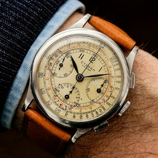 Eterna Chronographe jumbo 38 mm WWII Cal. Valjoux 71  -1943-