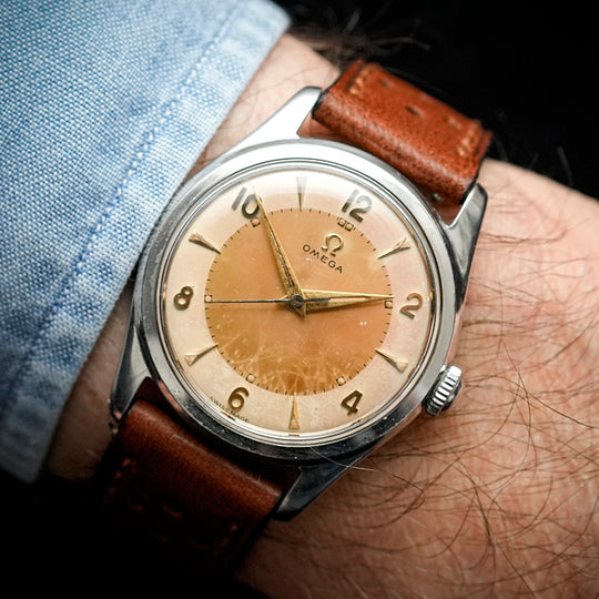 Omega vintage Acier inoxydable "Tropical Dial"  Réf. 2690 1 SC  Cal. 420 -1952-