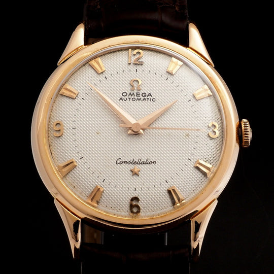 Omega Constellation or rose 18Kts ’Honeycomb Dial’ Calibre 354 -1954-