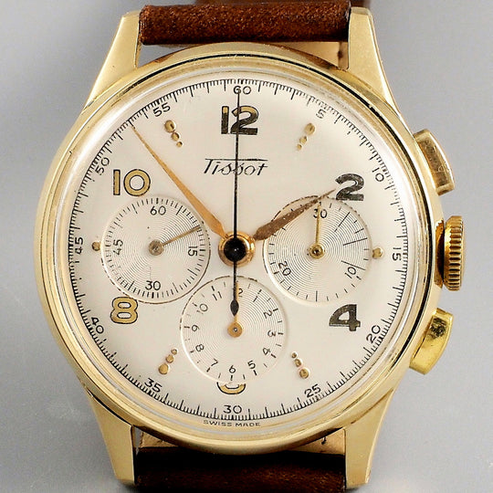 Chronographe Tissot 27ch Or jaune 14Kts Cal.Lemania ch27 C12 -1953-