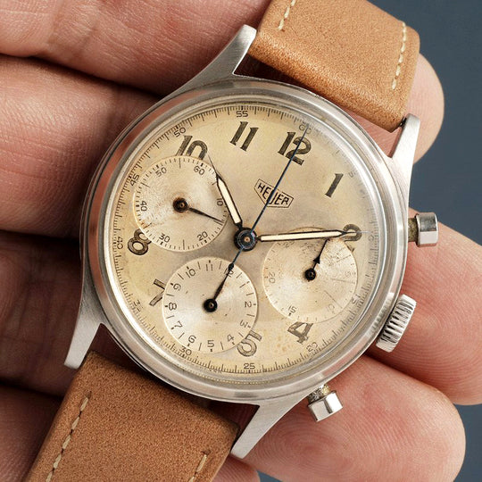 Heuer Chronographe Big Eyes  Réf. 346 AR  Cal. Valjoux 71 -1943-