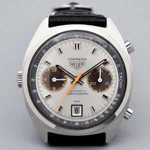 Chronographe Heuer carrera Acier  Réf.1153 Cal.11 Chronomatic /Micro Rotor -1970-