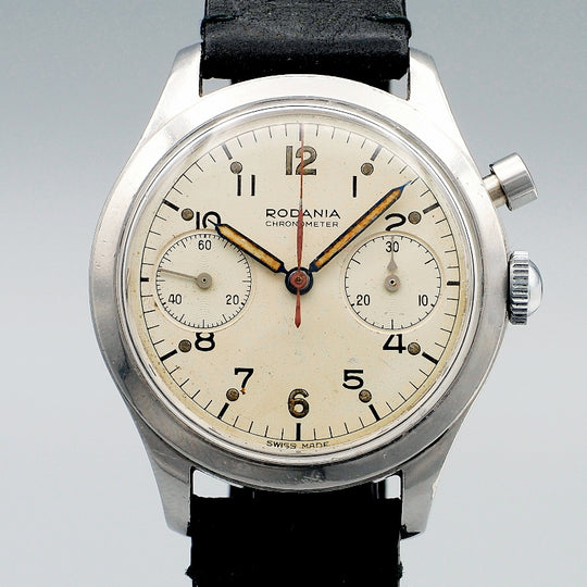 Chronographe Chronomètre Monopoussoir signé Rodania Cal.Venus 175 -1958-