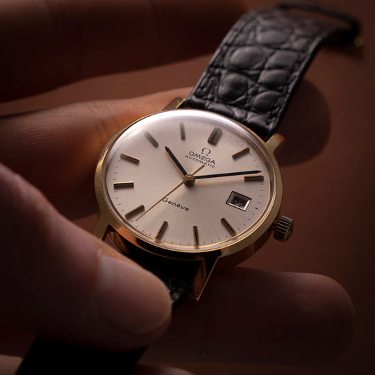 Omega Genève Automatic Date Or jaune 18Kts  Réf. 166 127  Cal. 1481  -1972-