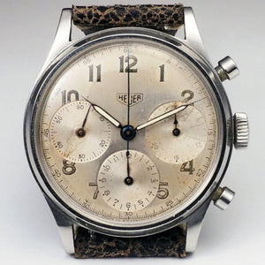 Heuer Chronographe Big Eyes acier inoxydable Réf. 346 AR Cal. Valjoux 71 -1943-