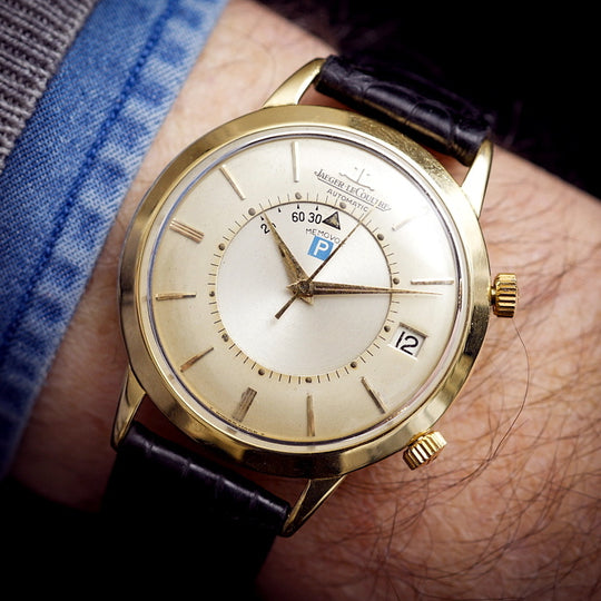 Jaeger LeCoultre Memovox Parking automatique or jaune 18kts 37 mm -1966-  Réf. E855  Cal. 825  -1966-
