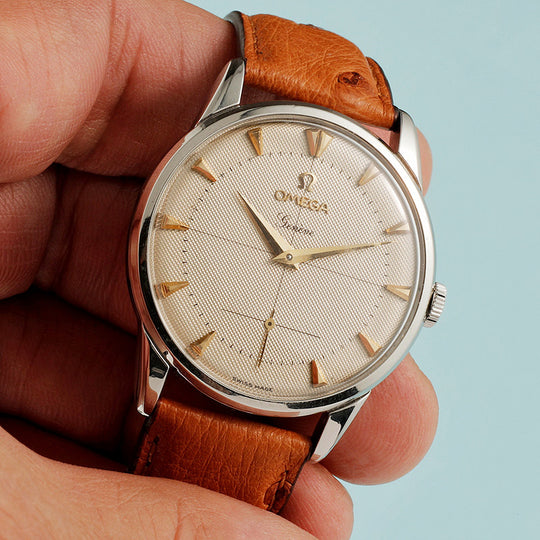 Omega Genève vintage Acier "Honeycomb Dial"  Réf. 2748-1  Cal. 266  -1952-
