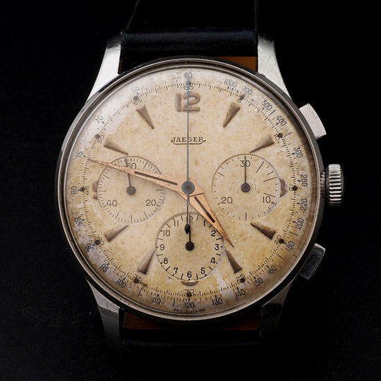 Chronographe Jaeger LeCoultre Acier Valjoux 72 -1954-