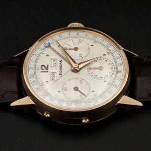 Chronographe Leonidas Triple Date Or rose 18Kts Cal. Valjoux 72C Réf.514543 -1951-