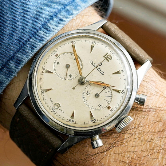 Exelsior Park Consul Chronographe  militaire Exelsior Park 37 mm -1960-   Cal. EP4/consul 142  -1960-