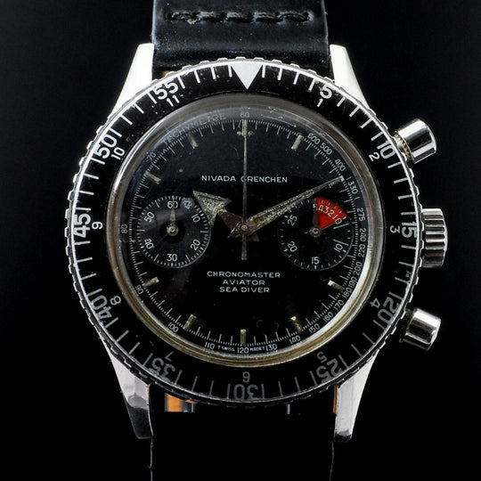 Chronographe Nivada Grenchen Aviator Sea Diver réf. 85004 Valjoux 92 -1964-