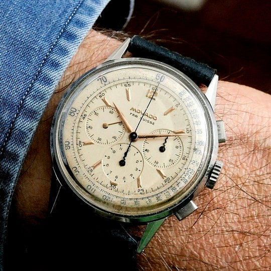 Movado  Chronographe acier 36 mm  Réf. 19036  Cal. M95  -1950-