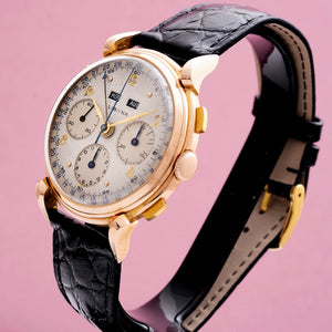 Libana Chronographe Triple Date Or Rose 18kts 38 mm -1948-Réf. 12011  Cal. Valjoux 72C  -1948-