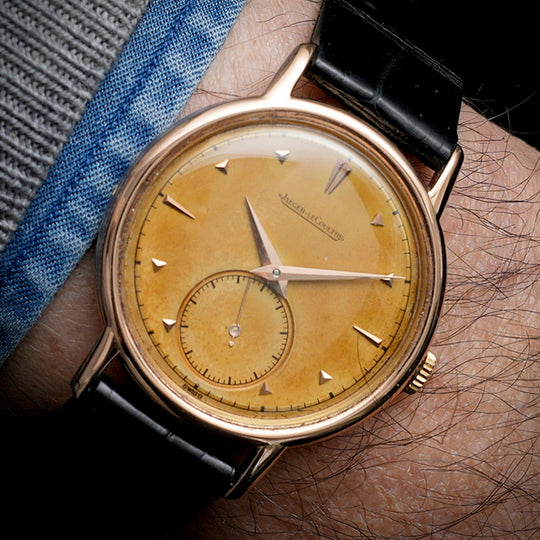 Jaeger LeCoultre Calatrava or rose 18kts cadran tropical -1947-  Réf. 142718  Cal. P449/3  -1947-